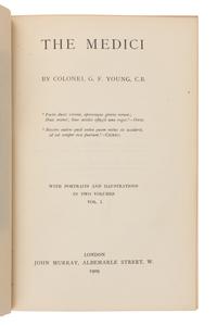 [BINDING]. YOUNG, George Frederic, Col. (1846-1919). The Medici . London: John Murray, 1909.
