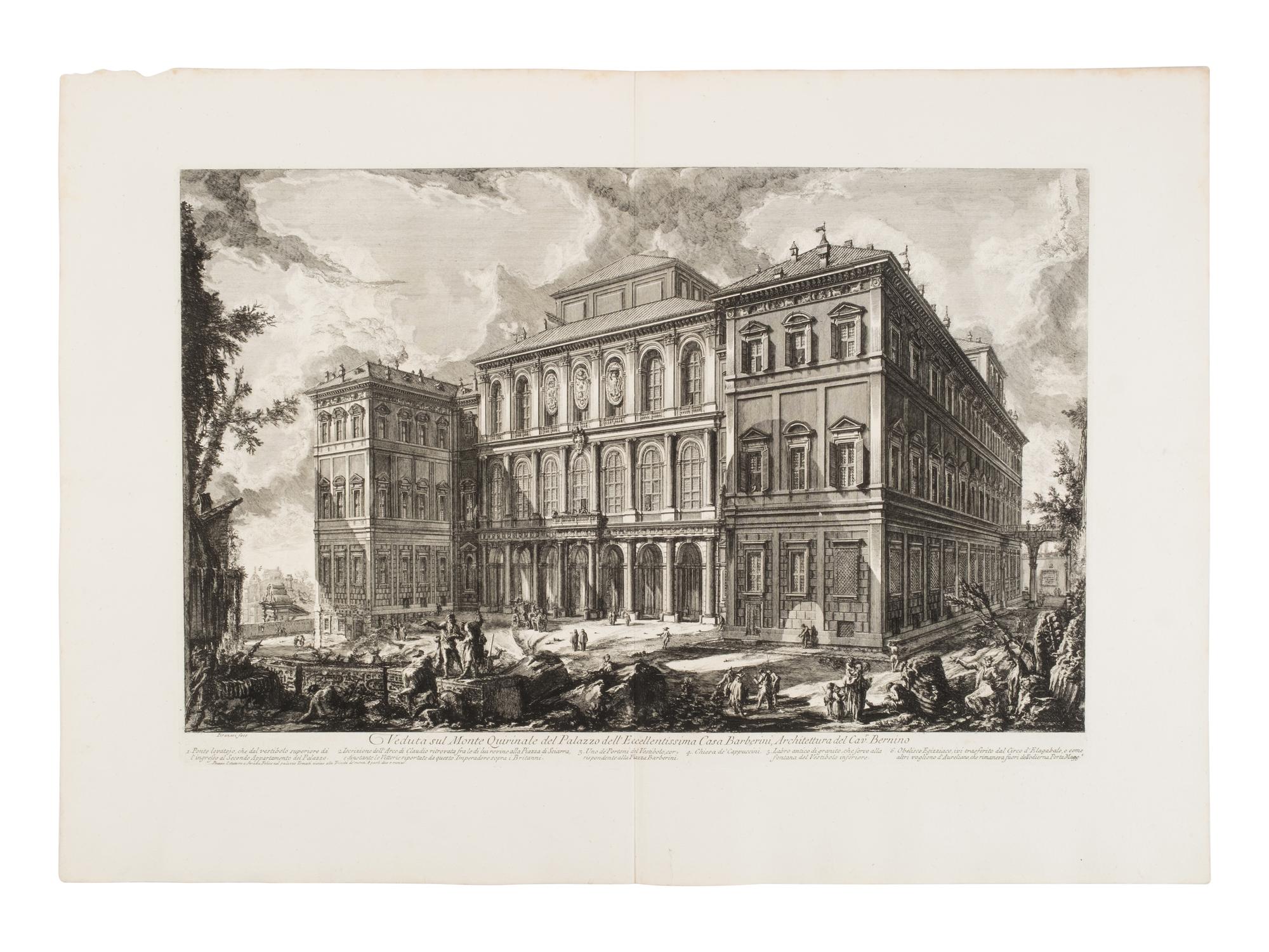 [Prints] Piranesi, Giovanni Battista. Group of 12 Etchings — 1) Veduta dell'atrio del portico