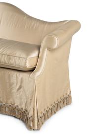 A Custom Silk-Upholstered Camelback Settee