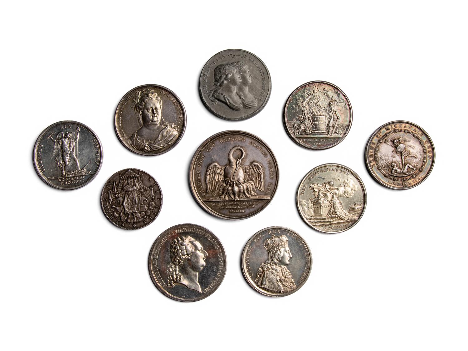 [EXONUMIA] Ten Silver and Silvered-Metal Commemorative Medallions of French Interest