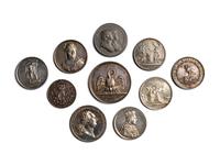 [EXONUMIA] Ten Silver and Silvered-Metal Commemorative Medallions of French Interest