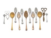 A Large Collection of English Silver Flatware Articles