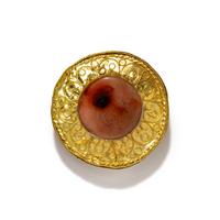 A Roman Gold and Agate Brooch