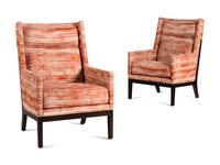 A Pair of Troscan Design Galway Chairs with Custom Upholstery