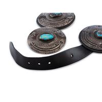 Navajo Silver and Turquoise Concha Belt