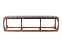 A Woven Leather Upholstered Bonhill Bench Retailed by Jayson Home