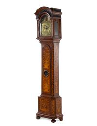A Dutch Marquetry Decorated Tall Case Clock