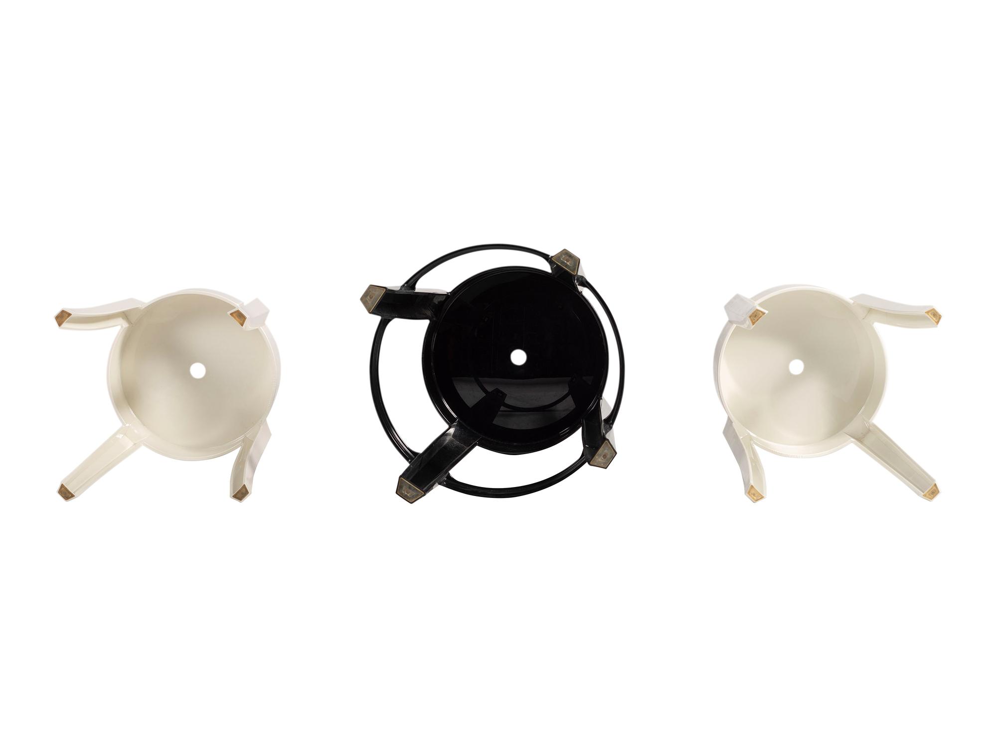 Three Kartell 'Charles Ghost' Plastic Stools