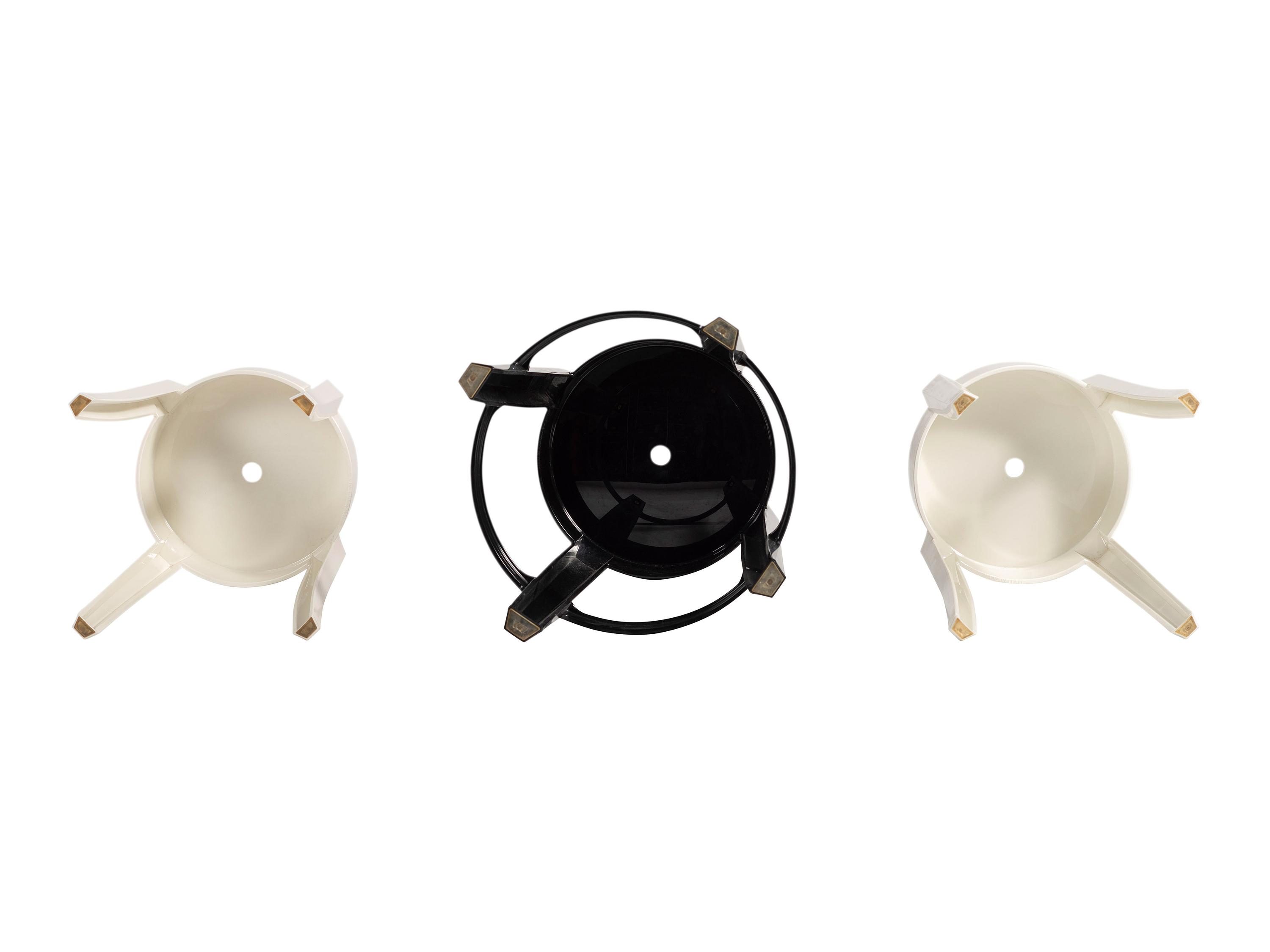 Three Kartell 'Charles Ghost' Plastic Stools