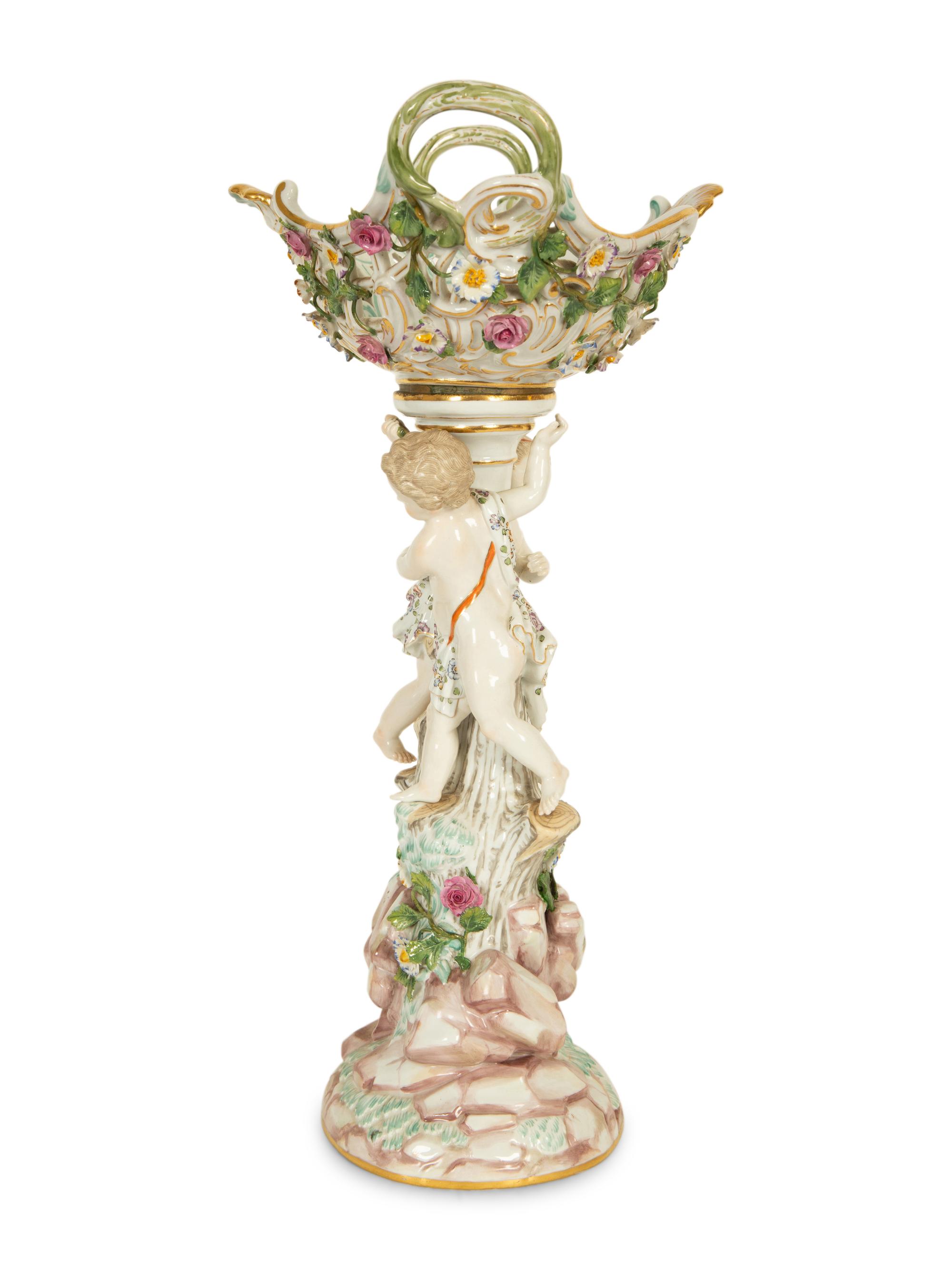 A Meissen Porcelain Figural Centerpiece — 19th Century
