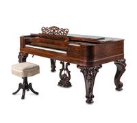 A Steinway and Sons Rosewood Square Piano