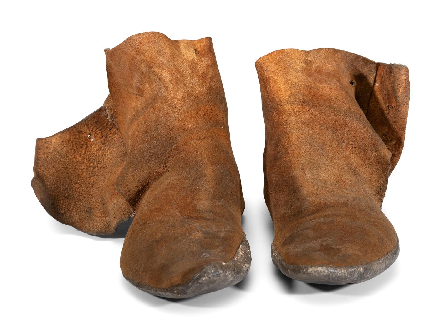 Navajo Buffalo Hide Moccasins, Collected by Hoffman Birney (1891-1958)