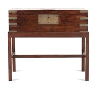 A Regency Mahogany and Brass-Banded Campaign Writing Slope
