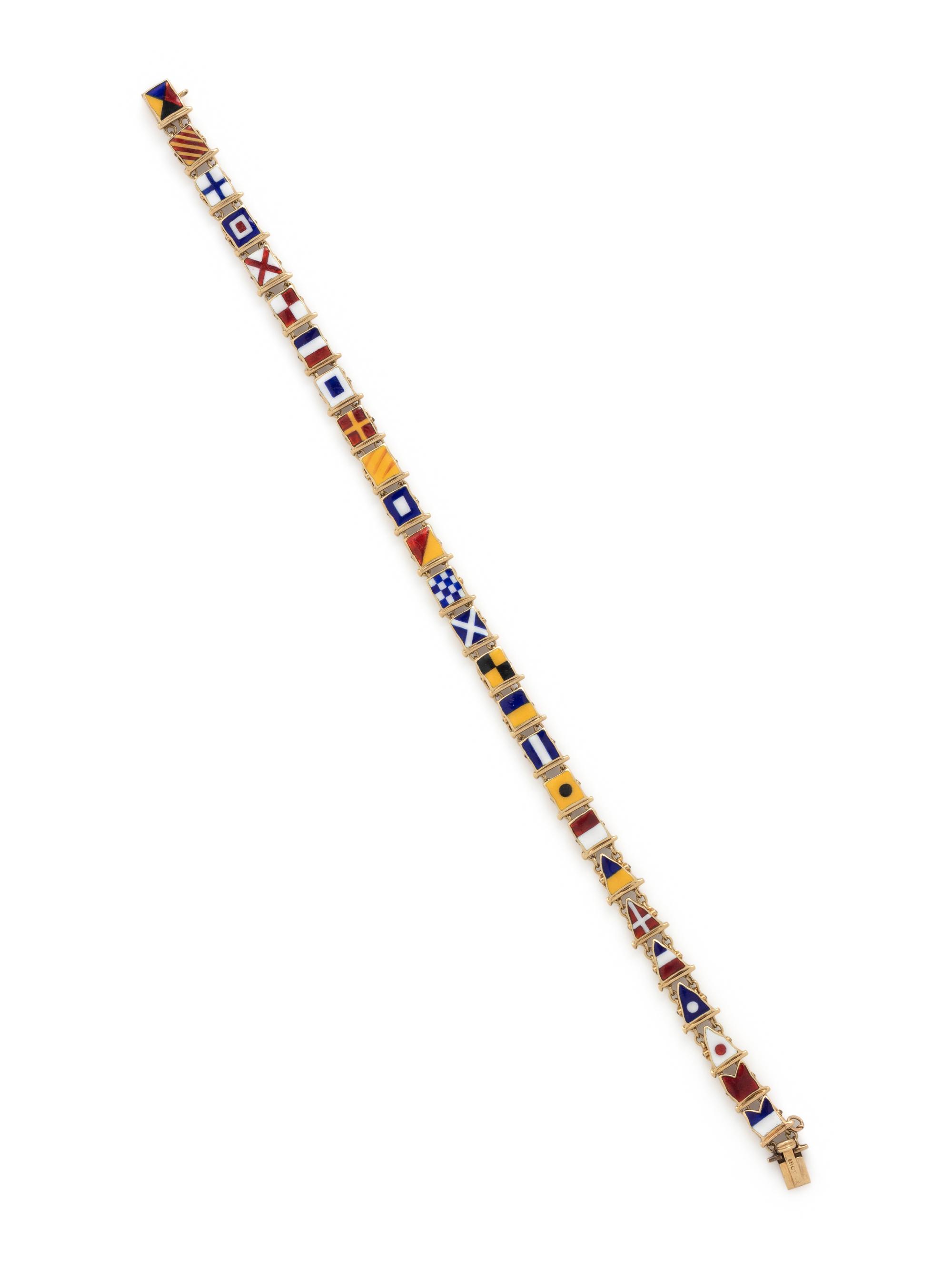 ANTIQUE, NAUTICAL FLAG BRACELET