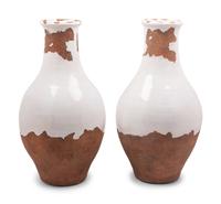 A Pair of French Glazed Terra Cotta Storage Jars