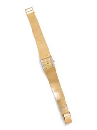 A 14 Karat Yellow Gold and Diamond Wristwatch, Baume & Mercier,