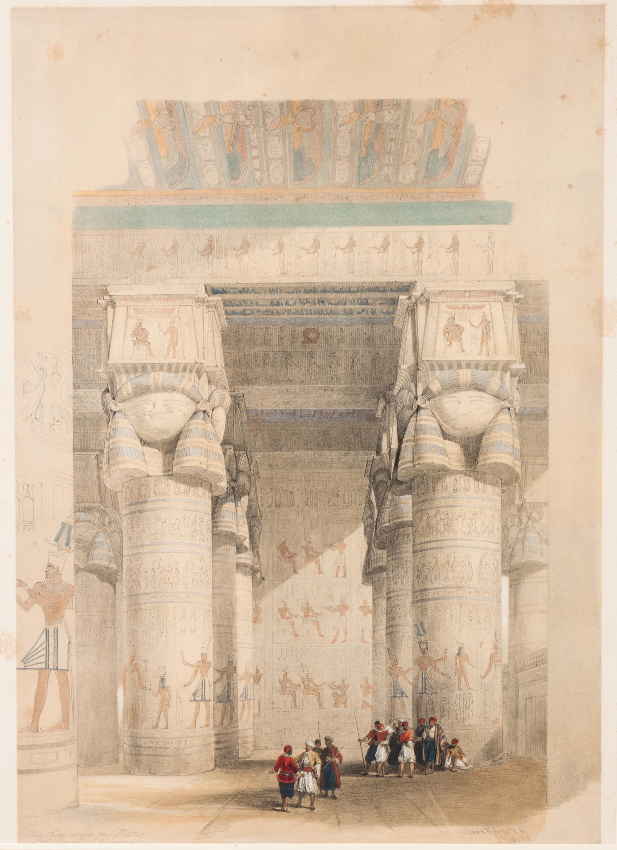 David Roberts, (British, 1796-1864), Views of Egypt published by FG Moon, comprising View from Under the Portico of the Temple of Dende