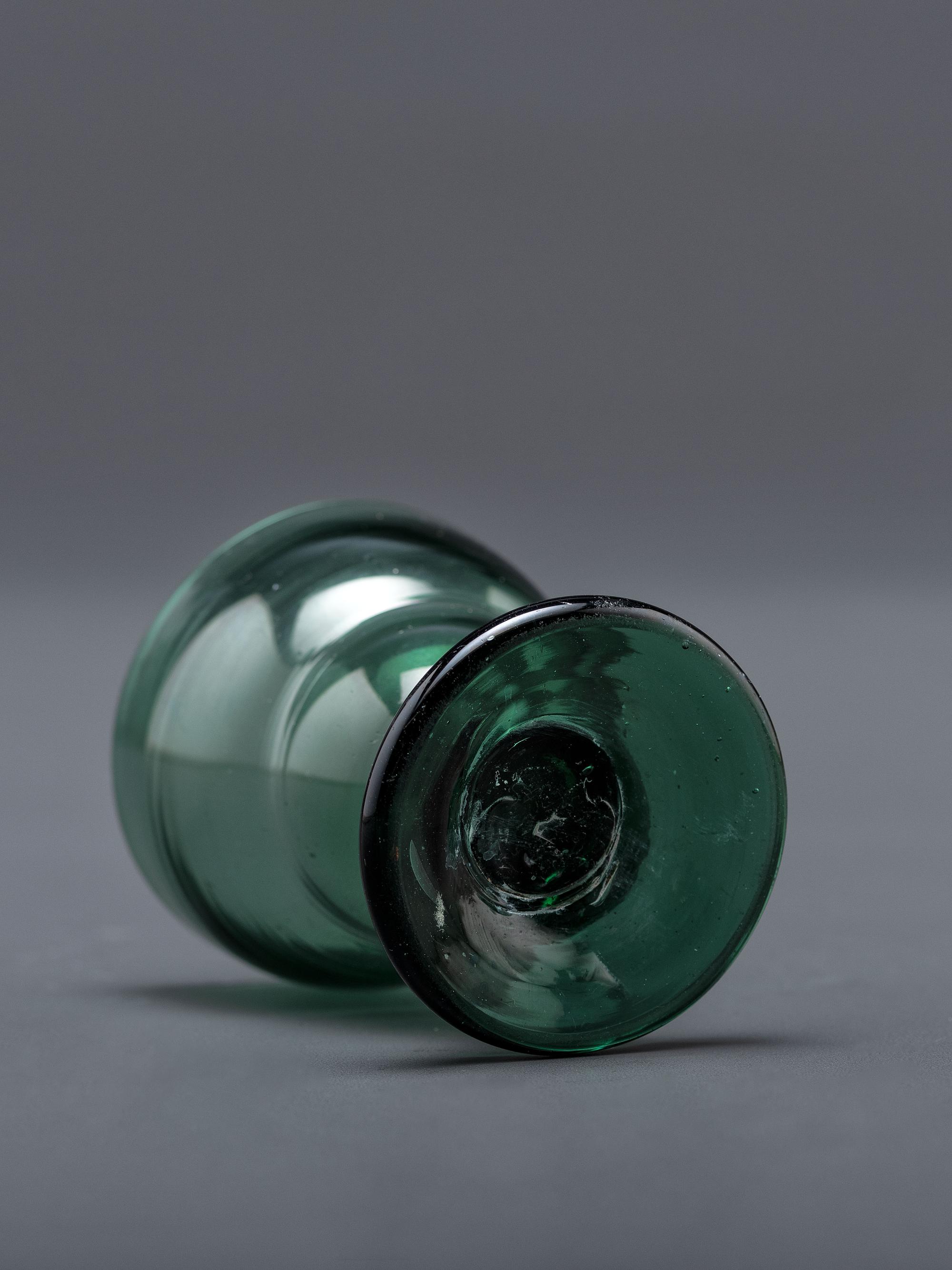 A Blown-Glass Saltcellar in Green