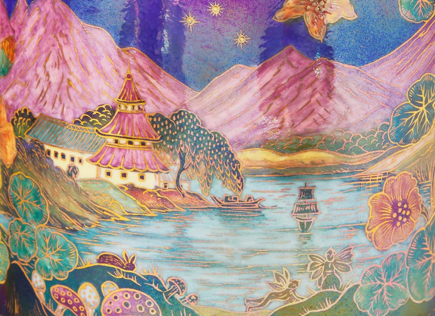 A Unique Contemporary Wedgwood Fairyland Lustre Coffee Set