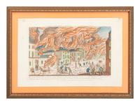 [REVOLUTIONARY WAR]. CHEREAU, J. Representation de feu terrible a Nouvelle Yorck.