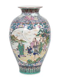A Chinese Famille Rose Porcelain Ovoid Vase — 20TH CENTURY
