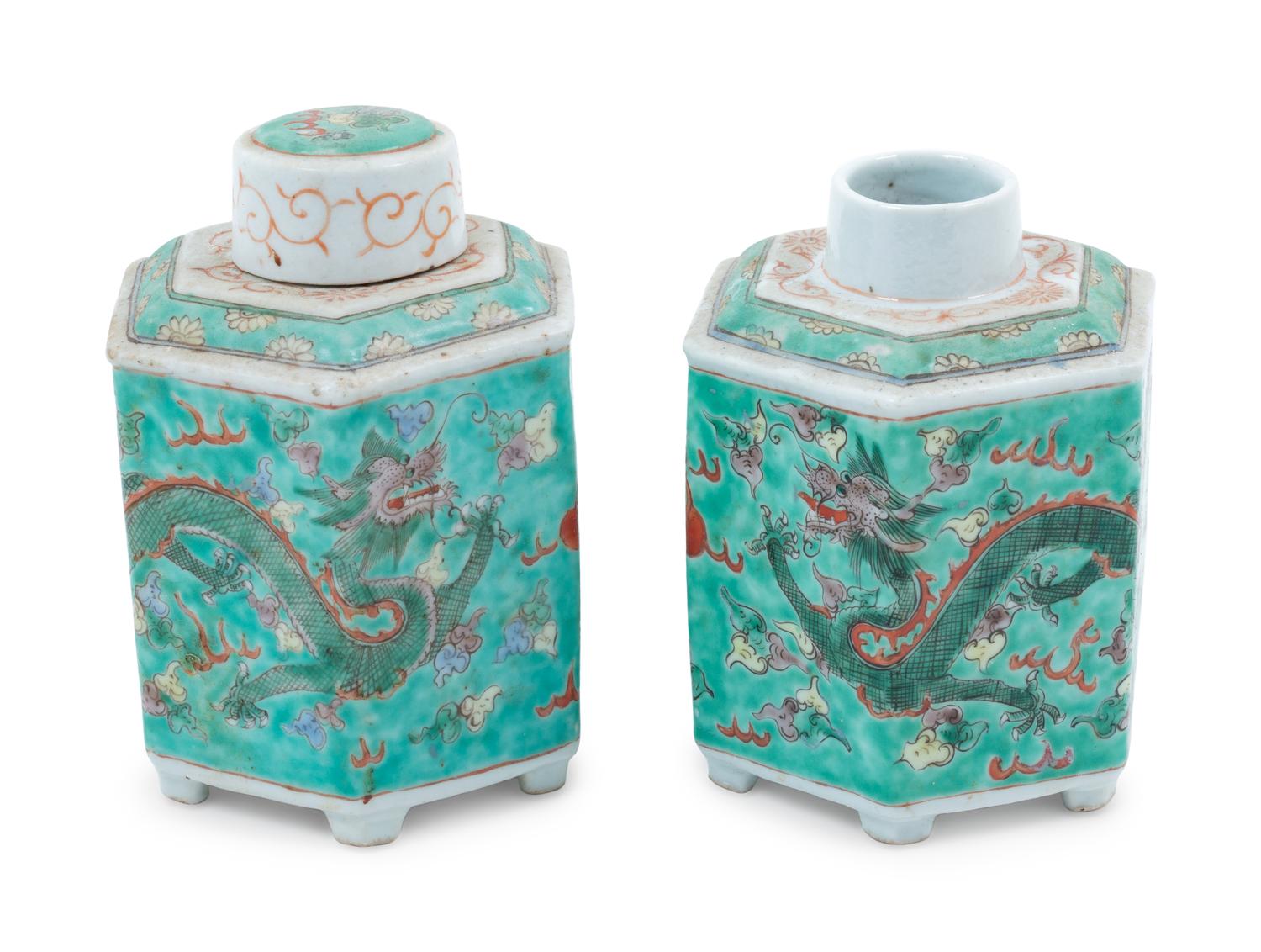 Five Chinese Famille Rose Turquoise Ground Porcelain Articles