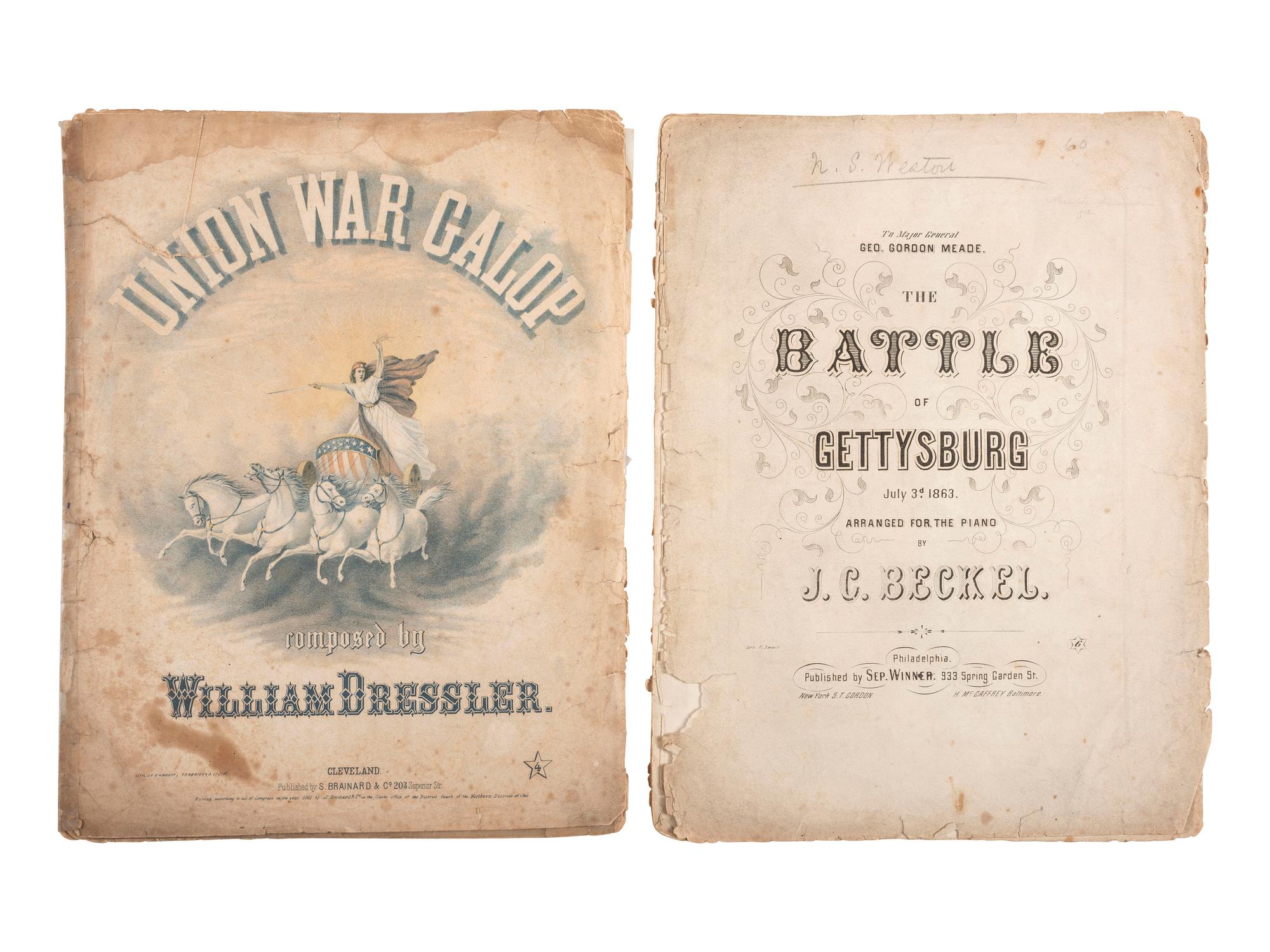 [CIVIL WAR]. Two pieces of Civil War pro-Union sheet music, comprising: