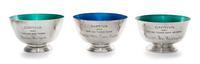 A Group of Three American Silver Presentation Bowls, Towle Silversmiths, Newburyport, MA, "Revere" style, with enamel interiors.