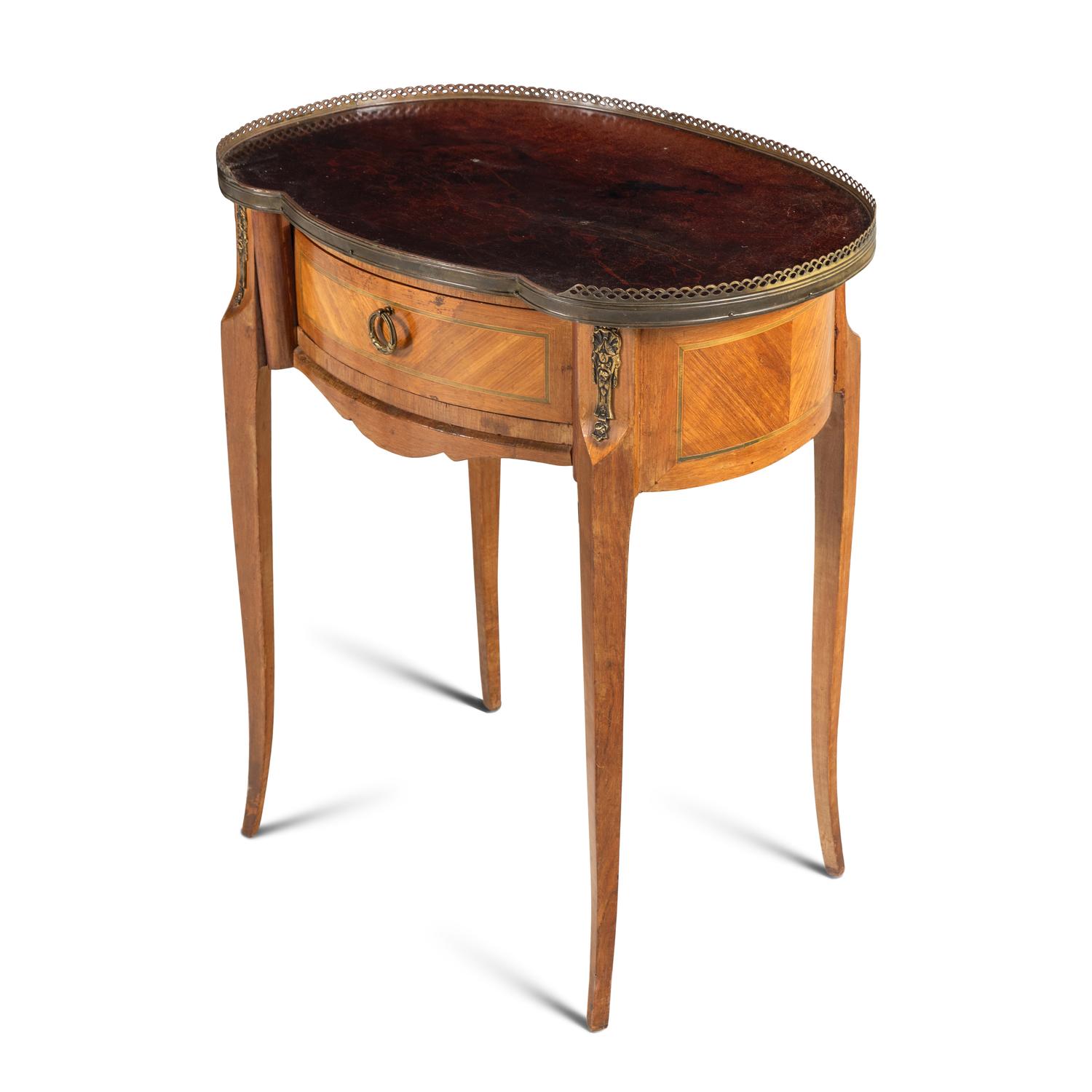 Two Louis XV/XVI Transitional Style Side Tables