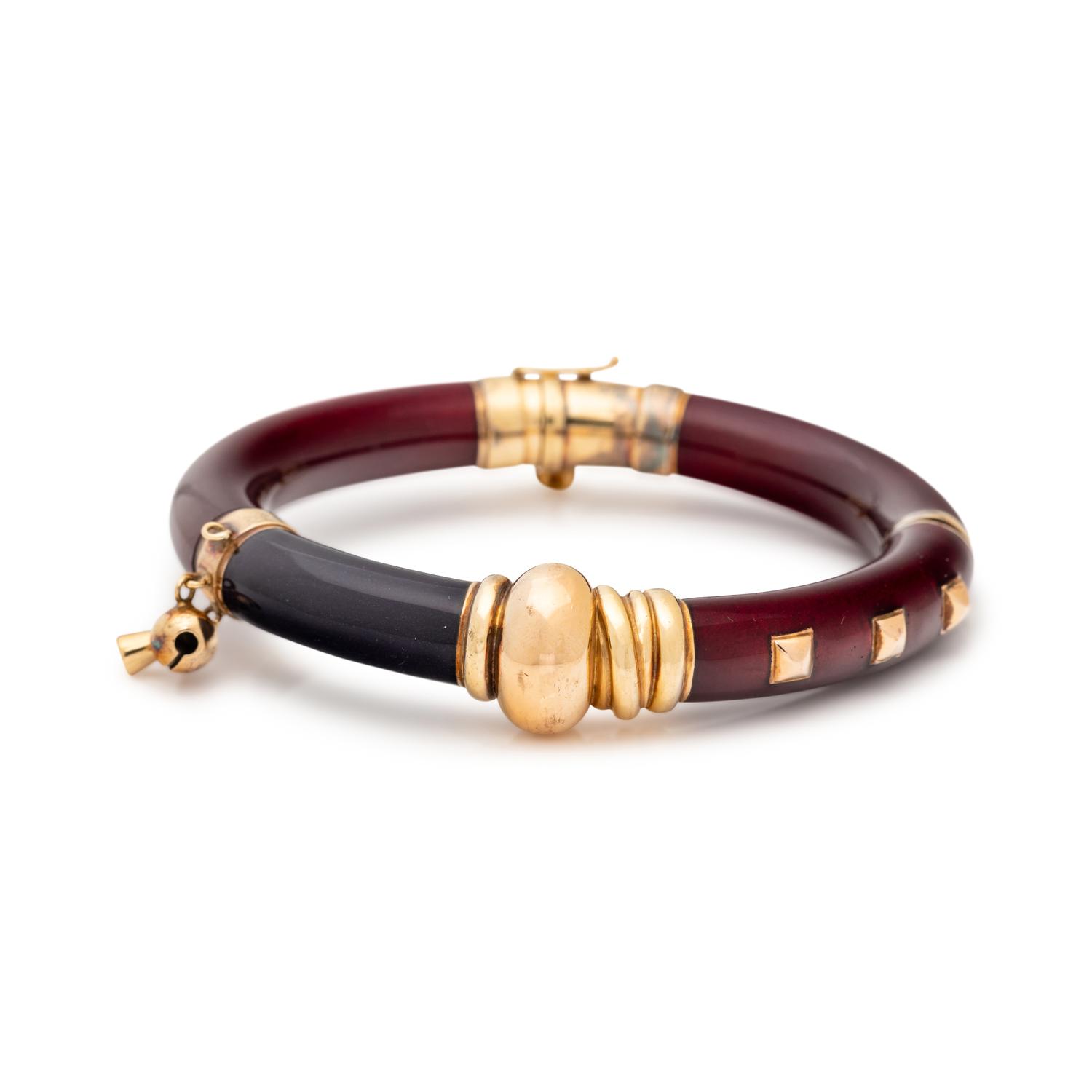 LA NOUVELLE BAGUE, ENAMEL BANGLE BRACELET