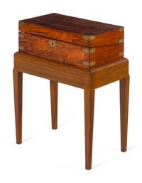 A Regency Brass Mounted Burlwood Lap Desk