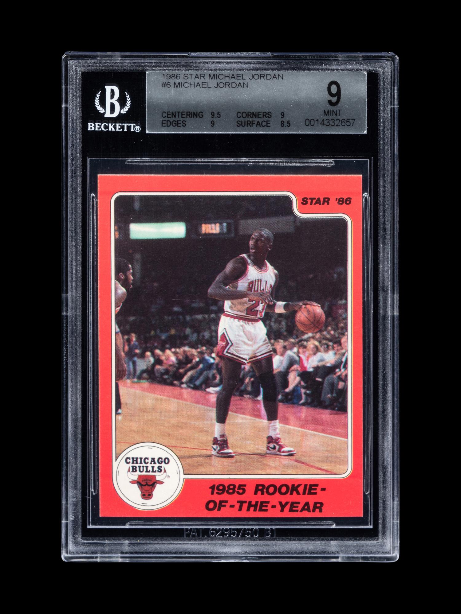 A 1986 Star Michael Jordan Set Break Basketball Card No. 6 1985 Rookie Of The Year (BGS 9 MINT, 9.5 Subgrade)