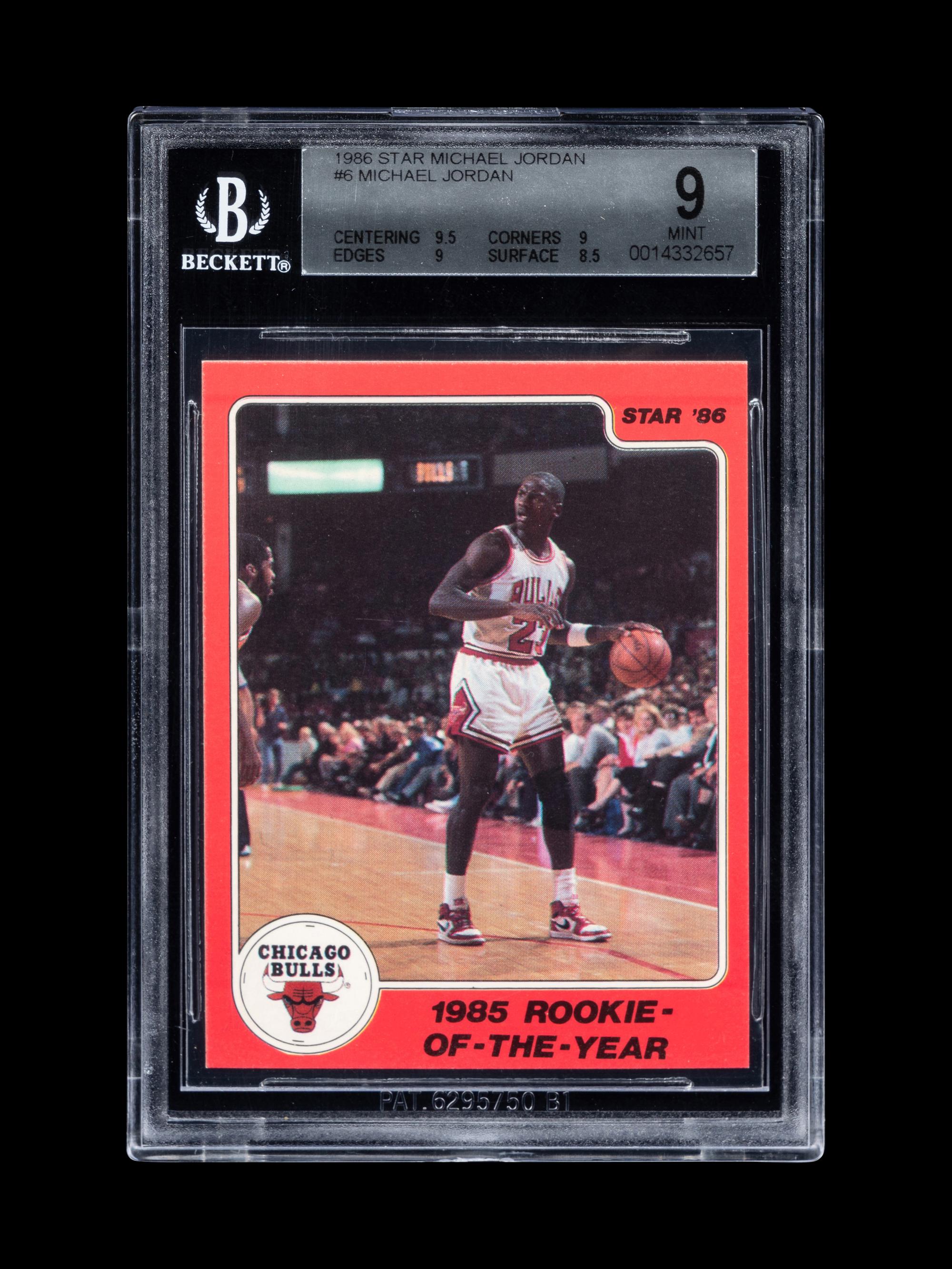 A 1986 Star Michael Jordan Set Break Basketball Card No. 6 1985 Rookie Of The Year (BGS 9 MINT, 9.5 Subgrade)