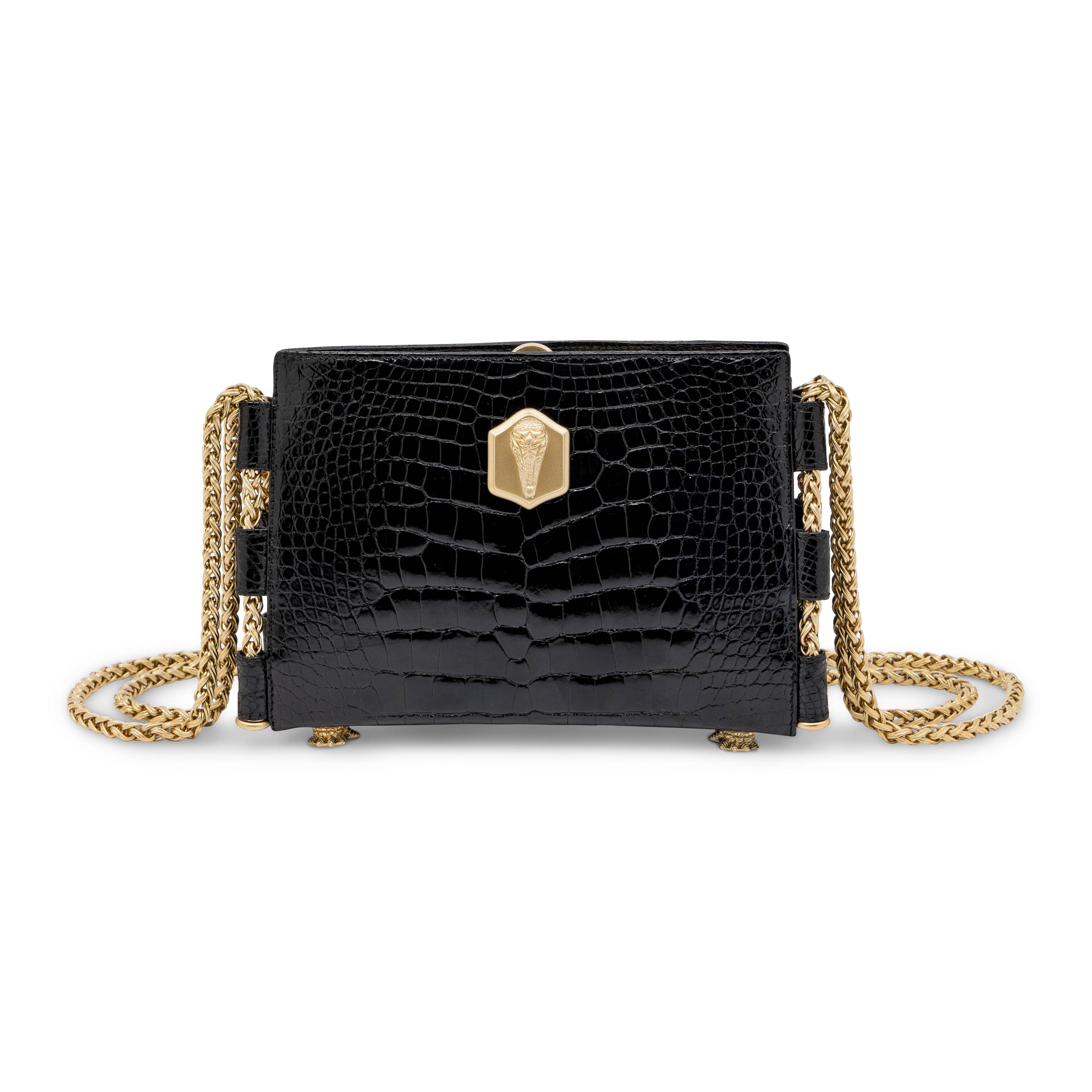Kieselstein-Cord, Black Alligator Skin Handbag