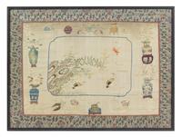 Three Chinese Embroidered Silk Panels — 19TH CENTURY