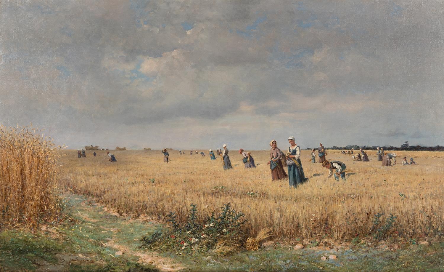 Les glaneuses dans les Chaumes-Berry , 1875