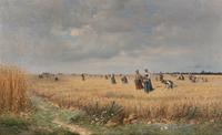 Les glaneuses dans les Chaumes-Berry , 1875