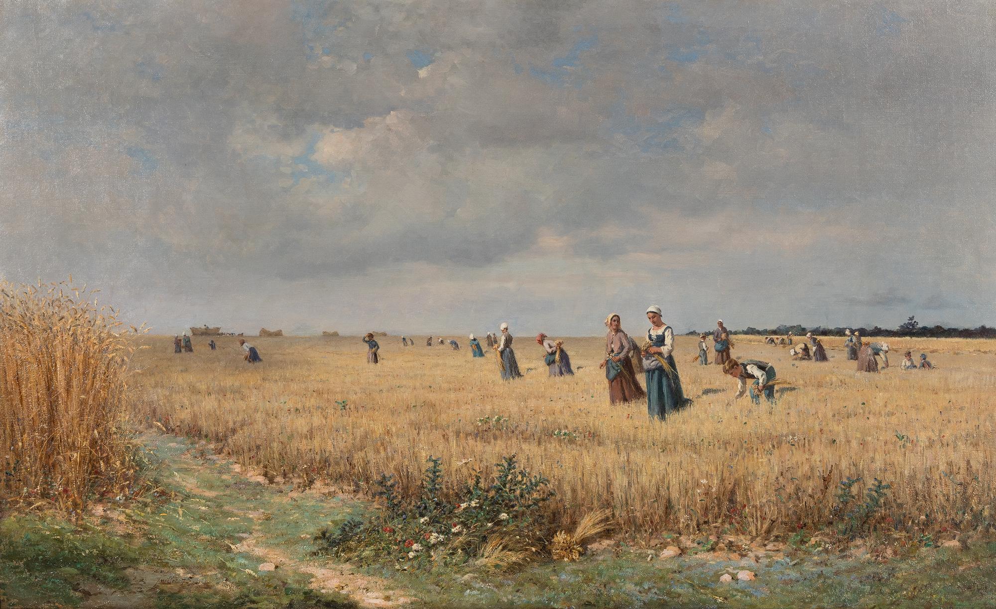 Les glaneuses dans les Chaumes-Berry , 1875