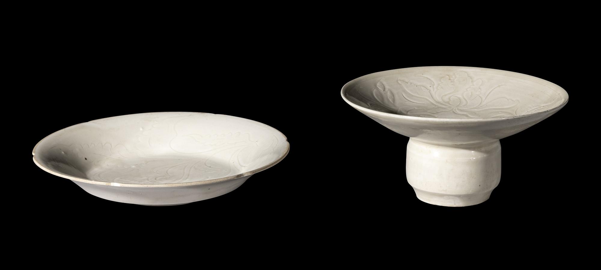 Two Chinese White Glazed Ding Porcelain Wares