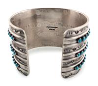 Sterling Silver and Petit Point Turquoise Cuff Bracelet