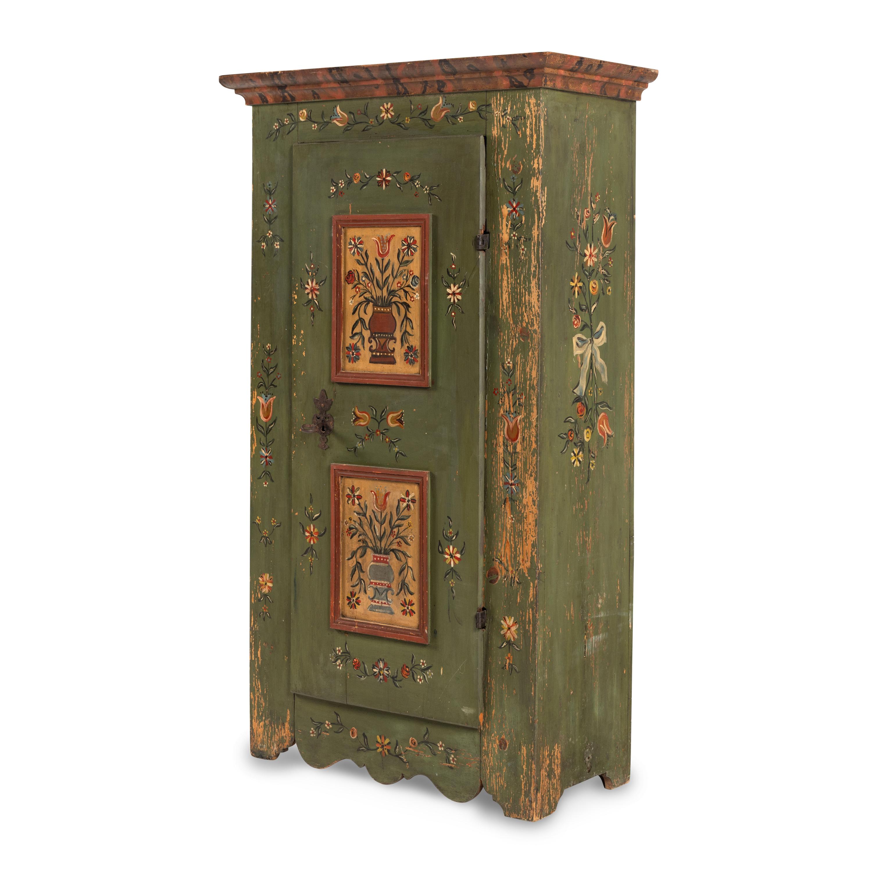 A Bavarian Painted Pine Cabinet