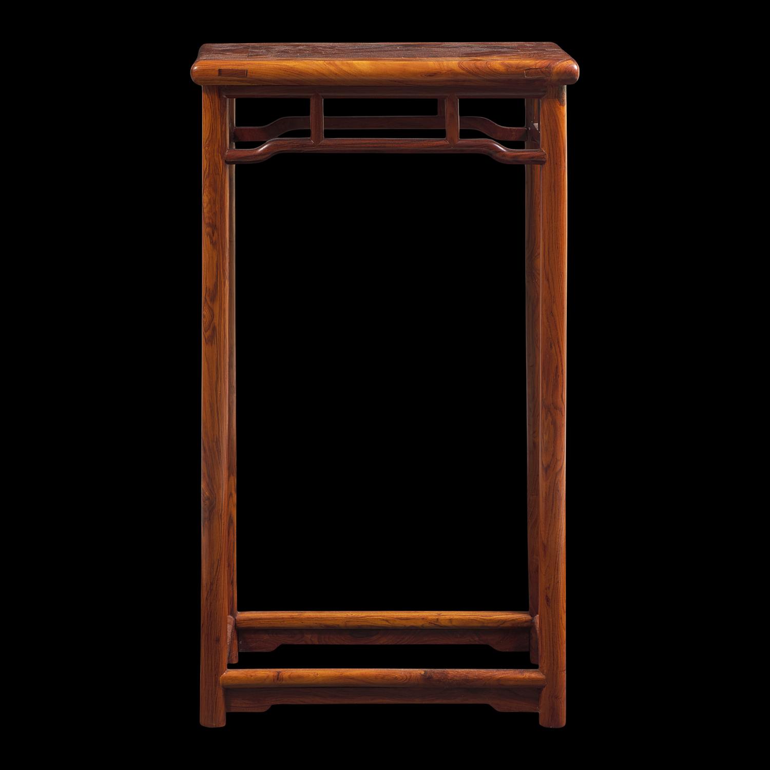 A Chinese Hardwood, Probably Huanghuali, and Burlwood Incense Stand, Xiangji , 20th Century 二十世紀 或黃花梨嵌癭木香几