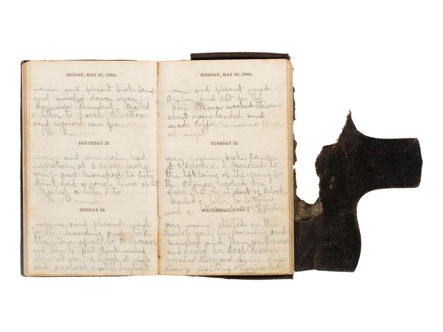 [CIVIL WAR]. 1864 diary of Private Joseph C. Foster, 148th New York Infantry, wounded at Battle of Chaffin's Farm.