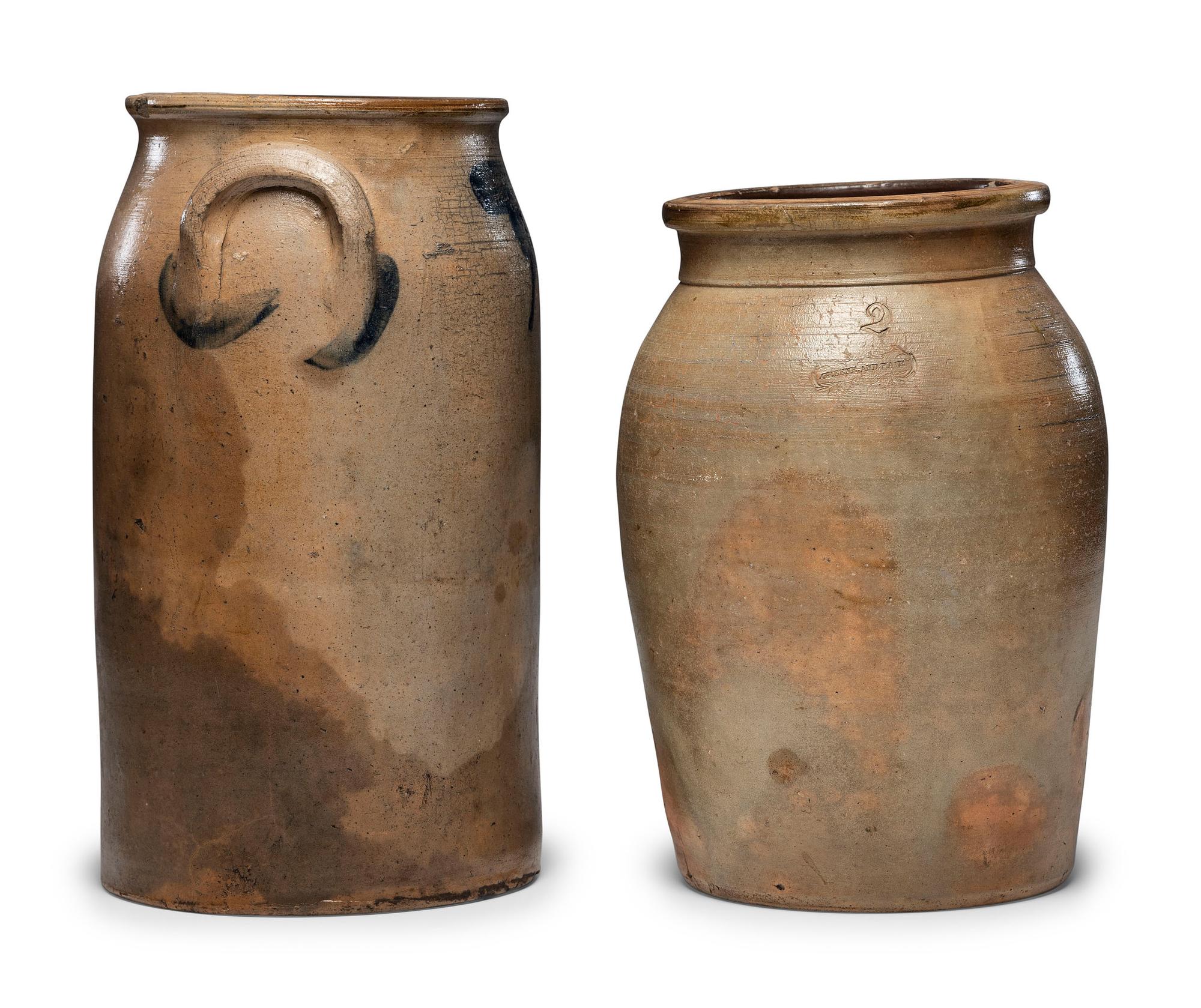 Two Rare Stoneware Crocks