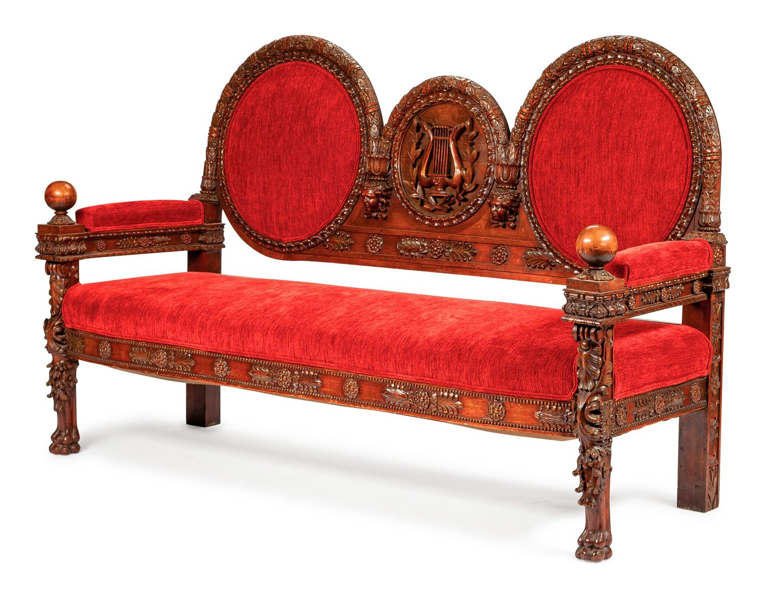 An American Neoclassical Mahogany Settee