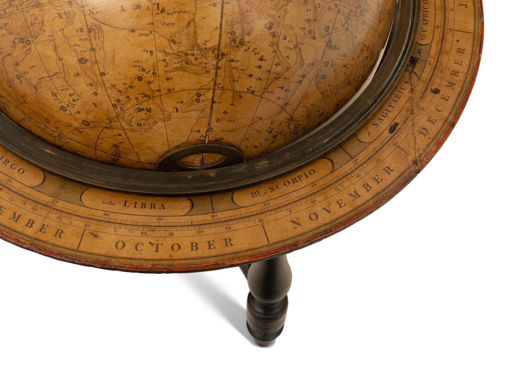 A Pair of English 12-Inch Celestial and Terrestrial Table Globes