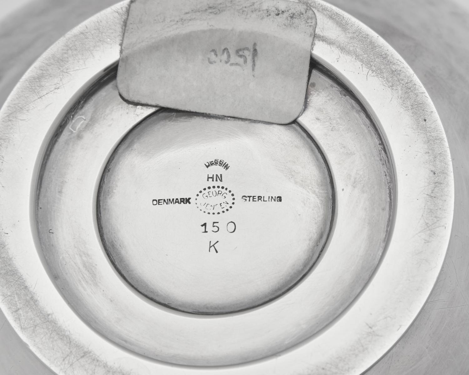 A Harald Nielsen Designed Georg Jensen Silver Dolphin Covered Bowl