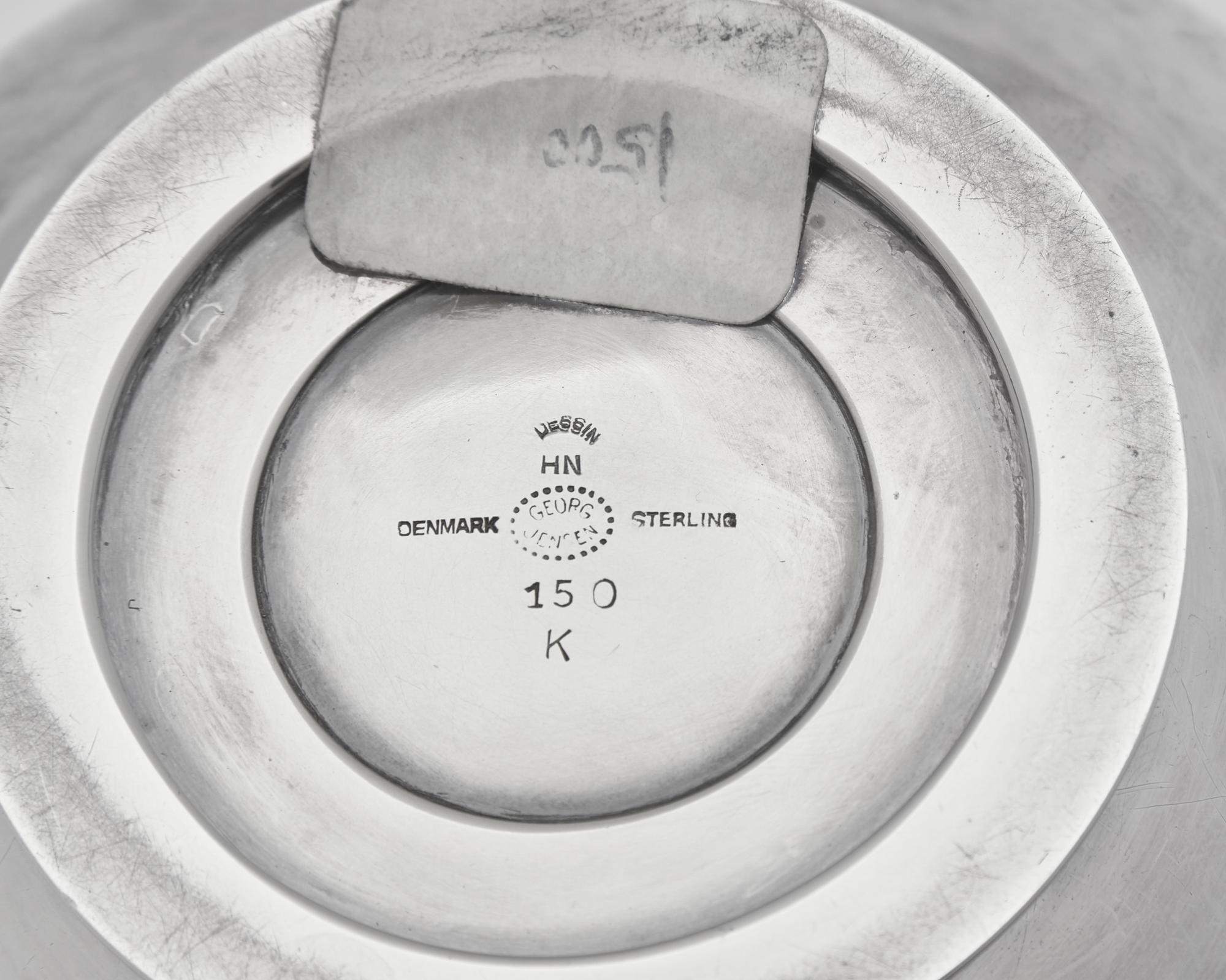 A Harald Nielsen Designed Georg Jensen Silver Dolphin Covered Bowl