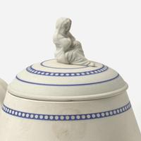 A Wedgwood Inlay-Decorated White Stoneware Teapot and Sugar Bowl UK, 1840s