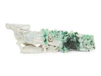 A Chinese Carved Jadeite Figure of an Ox Cart